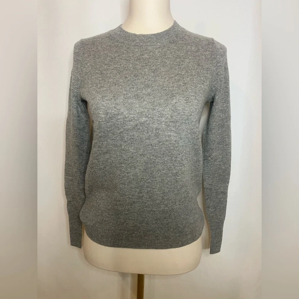 J.Crew Cashmere classic-fit crewneck sweater in heather ash